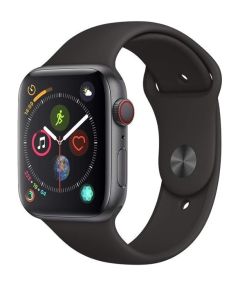 APPLE Watch Series 4 Cellular - Space Grey & Black Sports Band, 44 mm - A-Grade