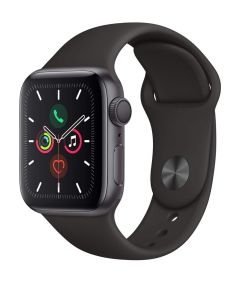 APPLE Watch Series 5 - Space Grey Aluminium with Black Sports Band, 40 mm - MWV82B/A - A-Grade