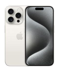 Apple iPhone 15 Pro 128GB White Titanium Sim Free / Unlocked Mobile Phone - MTUW3ZD/A