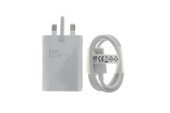 .Official Xiaomi 33W Power Adapter Fast Charger UK Plug & Data Cable - MDY-11-EY