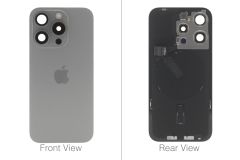 Official Apple iPhone 15 Pro Natural Titanium Battery Cover (OEM Pulled)