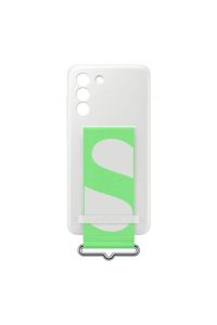 Official Samsung Galaxy S21 FE 5G G990 White Silicone Cover with Strap - EF-GG990TWEGWW