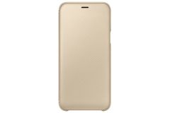 Official Samsung Galaxy A6 2018 SM-A600 Gold Flip Wallet / Case - EF-WA600CFEGWW