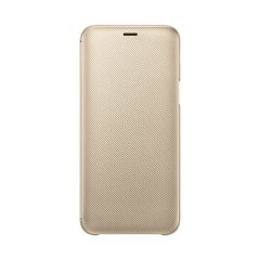 Official Samsung Galaxy J6 2018, SM-J600 Gold Flip Wallet Cover - EF-WJ600CFEGWW